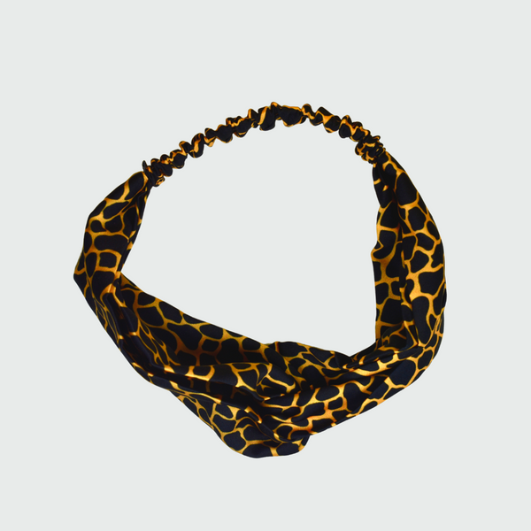 Mosaic Print Black Gold Turban Headband