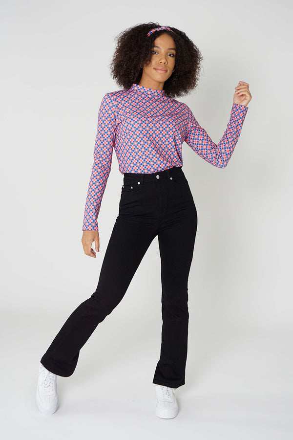 Ribeira Pink Mock Turtle Stretch Top