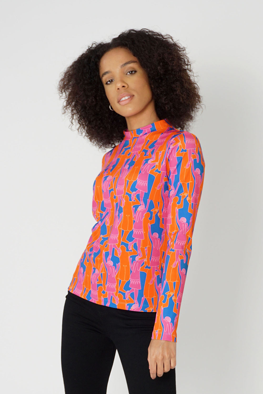 Yammys Dancers Mock Turtle Stretch Top